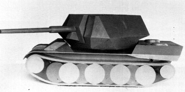 Flakpanther model showing the lowered central hull section for the turret